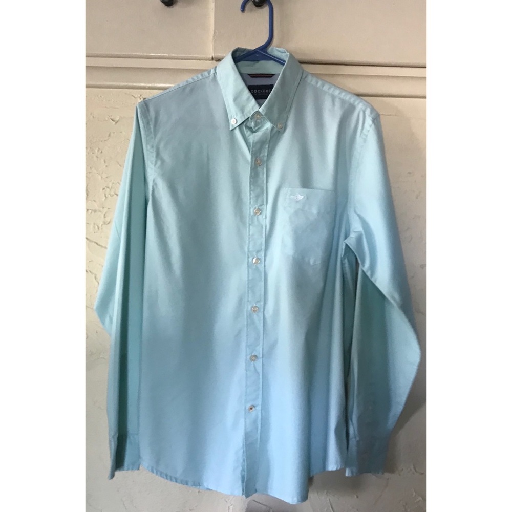 NWOT Men’s Dockers Robin Egg Blue Button Down, Size Small
